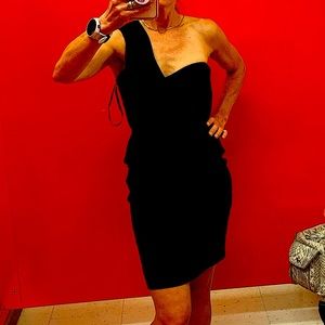 Bebe - Asymmetrical Claudia Black cocktail Dress-  NWT